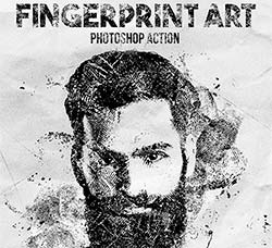 极品PS动作－指纹艺术(含高清视频教程)：Fingerprint Art Photoshop Action